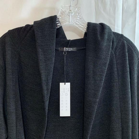 Given Womens NWT Hooded Cardigan Sweater in Black Size M - Picture 2 of 4